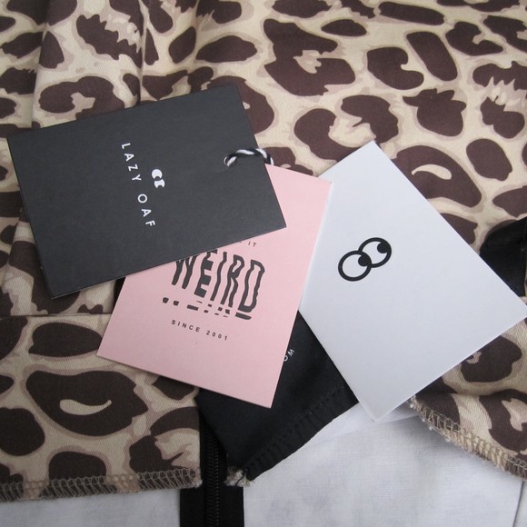 NWT Lazy Oaf Leopard Heart Mini Dress - M - Picture 10 of 11